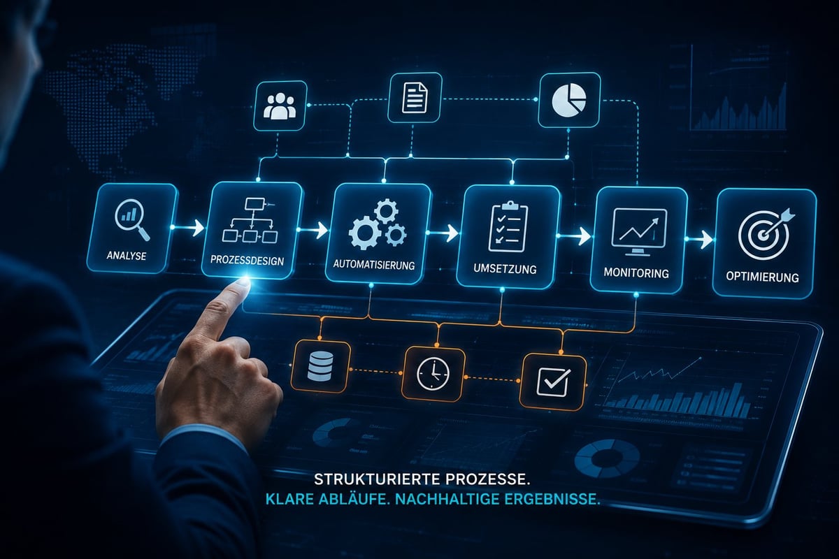 Digitaler Workflow mit Prozessschritten – von Analyse bis Optimierung