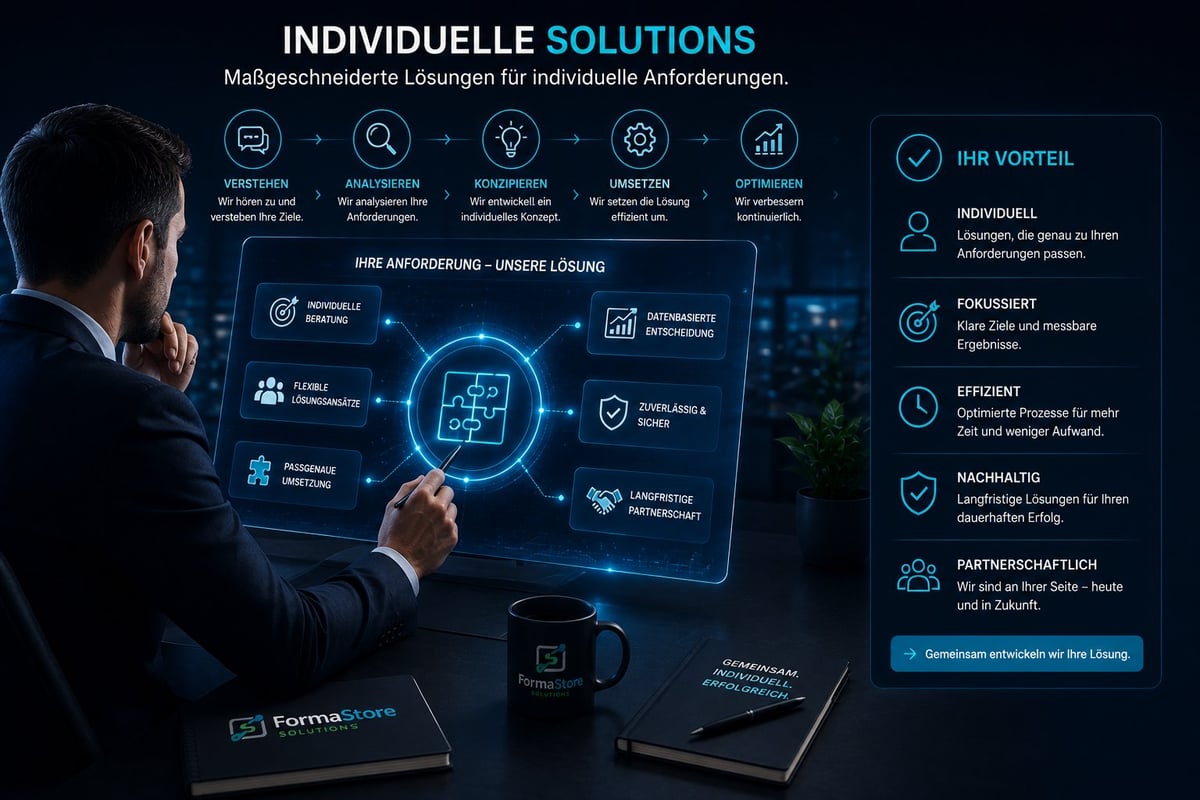 Maßgeschneiderte Individuelle Solutions mit Prozessschritten, Vorteilen und partnerschaftlichem Ansatz